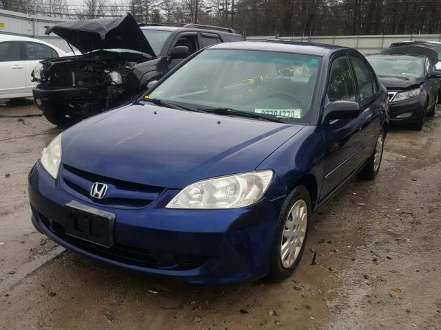 2HGES16575H561339 - 2005 HONDA CIVIC LX BLUE photo 2