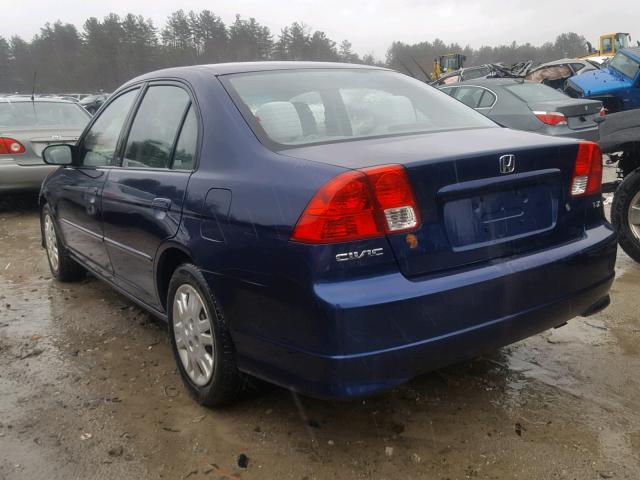 2HGES16575H561339 - 2005 HONDA CIVIC LX BLUE photo 3