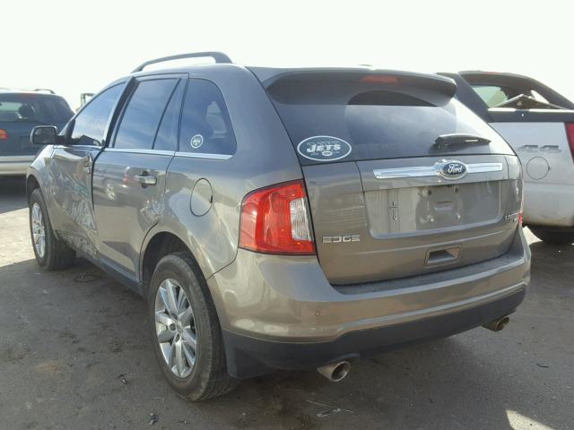 2FMDK4KCXDBB38820 - 2013 FORD EDGE LIMIT BROWN photo 3