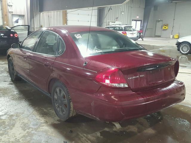 1FAFP56U27A113228 - 2007 FORD TAURUS SEL BURGUNDY photo 3