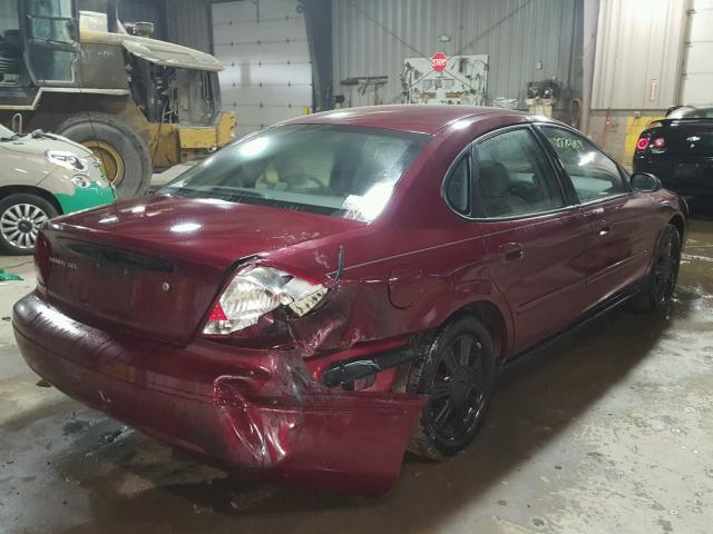 1FAFP56U27A113228 - 2007 FORD TAURUS SEL BURGUNDY photo 4