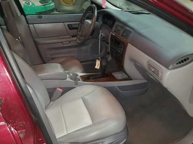 1FAFP56U27A113228 - 2007 FORD TAURUS SEL BURGUNDY photo 5