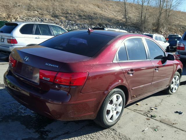 5NPET4ACXAH592332 - 2010 HYUNDAI SONATA GLS MAROON photo 4