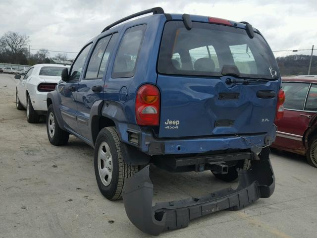 1J4GL48K94W213125 - 2004 JEEP LIBERTY SP BLUE photo 3