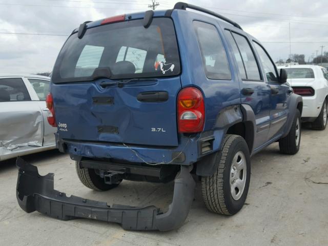 1J4GL48K94W213125 - 2004 JEEP LIBERTY SP BLUE photo 4