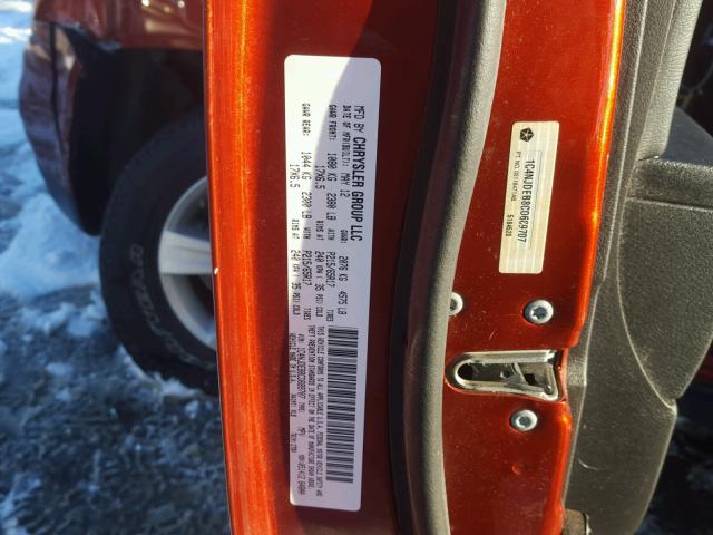 1C4NJDEB8CD689707 - 2012 JEEP COMPASS LA ORANGE photo 10