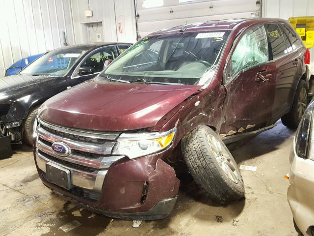 2FMDK4KC8BBA77755 - 2011 FORD EDGE LIMIT MAROON photo 2