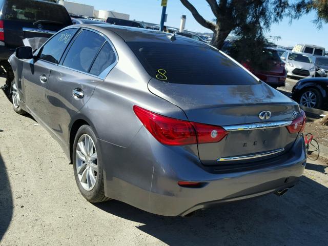 JN1BV7AP3FM346434 - 2015 INFINITI Q50 BASE GRAY photo 3