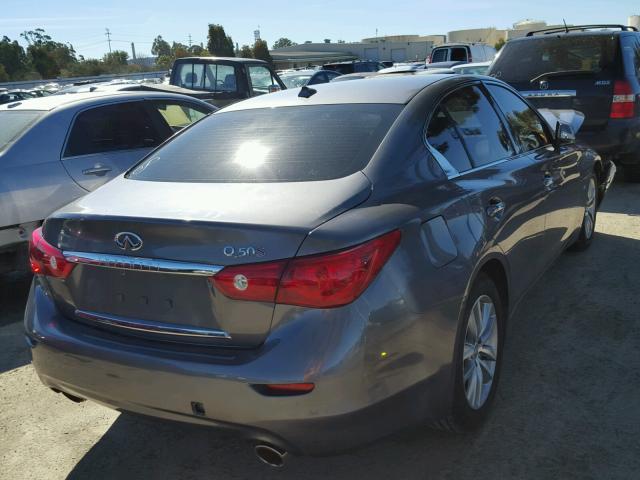 JN1BV7AP3FM346434 - 2015 INFINITI Q50 BASE GRAY photo 4