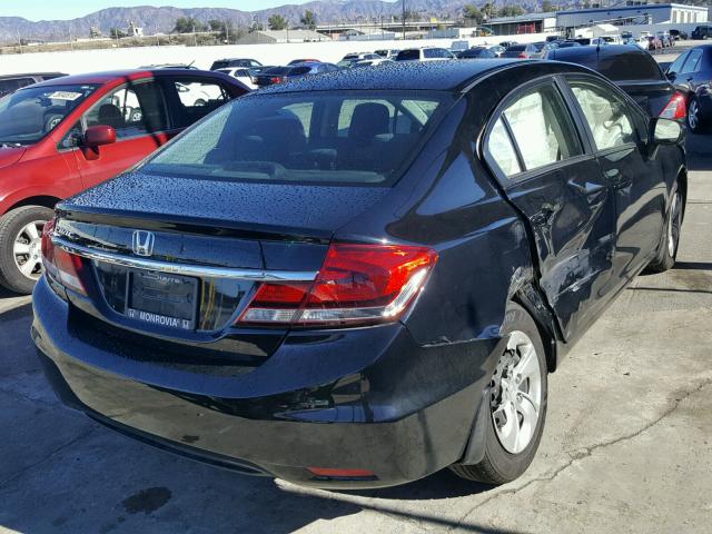 19XFB2F5XEE265607 - 2014 HONDA CIVIC LX BLACK photo 4