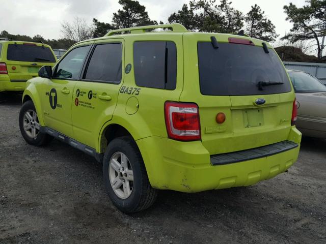 1FMCU49349KC41479 - 2009 FORD ESCAPE HYB GREEN photo 3