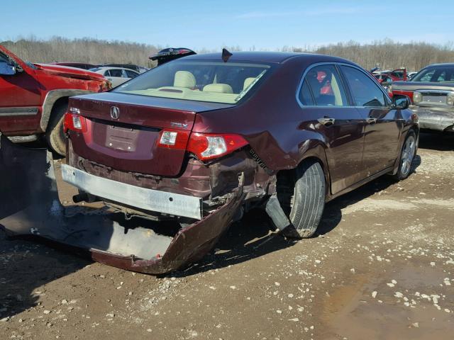 JH4CU2F63AC006155 - 2010 ACURA TSX BURGUNDY photo 4