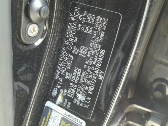KNDJT2A54D7604598 - 2013 KIA SOUL 黑色 照片 10
