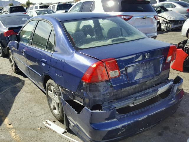 JHMES26764S001081 - 2004 HONDA CIVIC EX BLUE photo 3