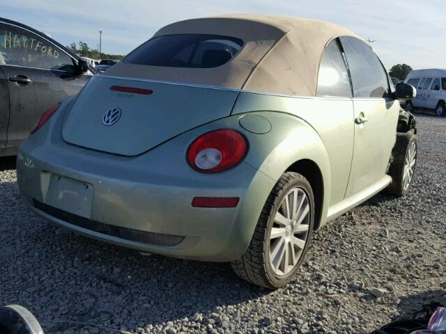 3VWRF31Y78M400722 - 2008 VOLKSWAGEN NEW BEETLE GREEN photo 4