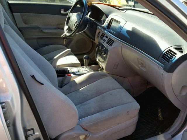 5NPEU46F16H140843 - 2006 HYUNDAI SONATA GLS SILVER photo 5