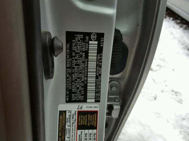 4T1BF1FK3EU760442 - 2014 TOYOTA CAMRY L SILVER photo 10