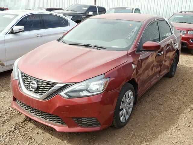 3N1AB7AP3GL657667 - 2016 NISSAN SENTRA S RED photo 2