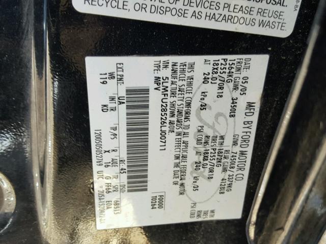 5LMFU28526LJ00711 - 2006 LINCOLN NAVIGATOR 黑色 照片 10