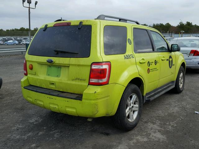 1FMCU4K35BKA15564 - 2011 FORD ESCAPE HYB GREEN photo 4