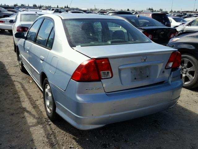 JHMES96624S012773 - 2004 HONDA CIVIC HYBR BLUE photo 3