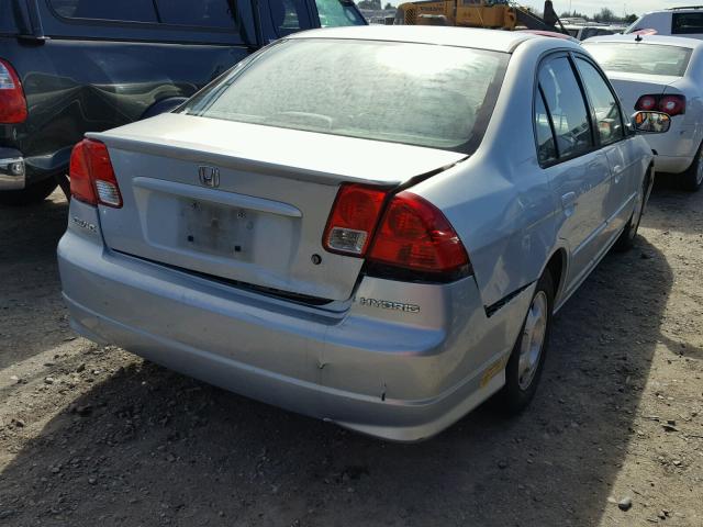 JHMES96624S012773 - 2004 HONDA CIVIC HYBR BLUE photo 4