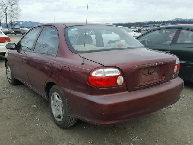 KNAFB121515035151 - 2001 KIA SEPHIA BAS MAROON photo 3