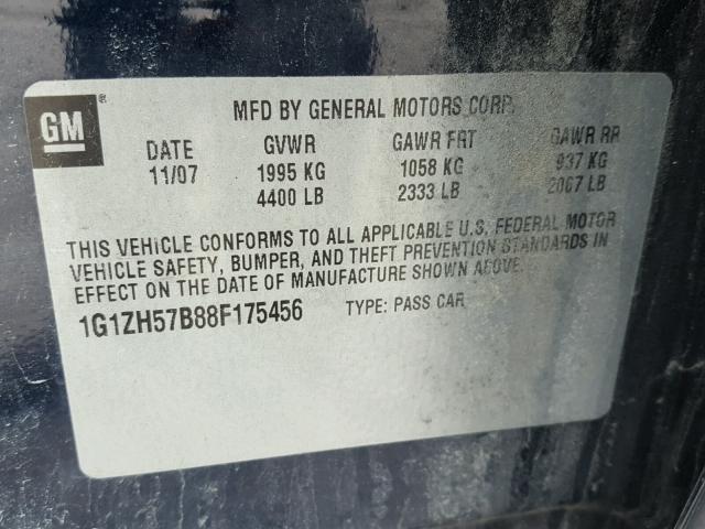 1G1ZH57B88F175456 - 2008 CHEVROLET MALIBU 1LT 蓝色 照片 10