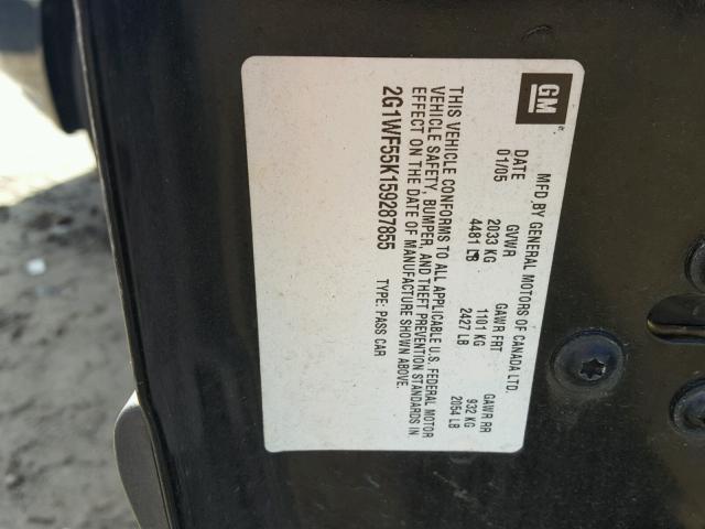 2G1WF55K159287855 - 2005 CHEVROLET IMPALA 黑色 照片 10