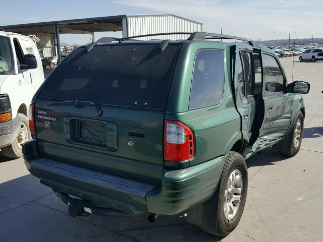 4S2CK58W524316779 - 2002 ISUZU RODEO S GREEN photo 4