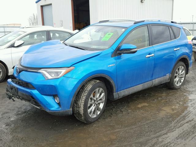 JTMDJREV8HD130717 - 2017 TOYOTA RAV4 HV LI BLUE photo 2