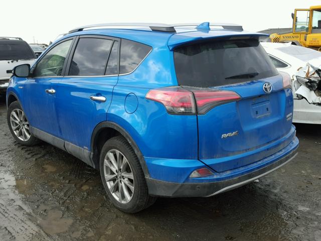 JTMDJREV8HD130717 - 2017 TOYOTA RAV4 HV LI BLUE photo 3