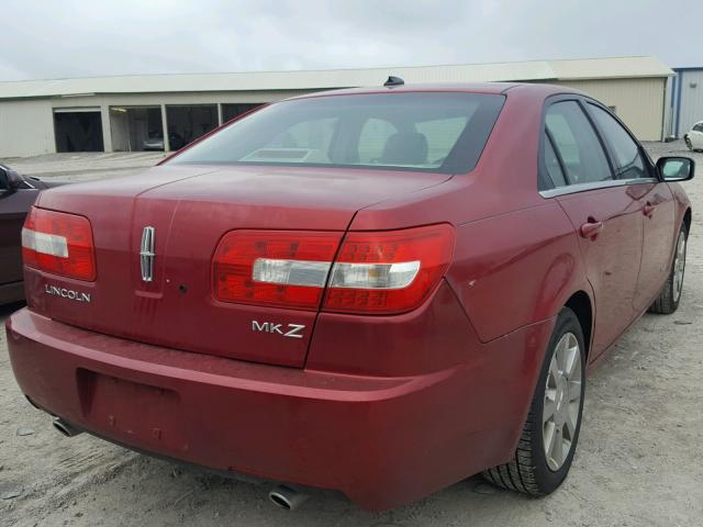 3LNHM26T17R649395 - 2007 LINCOLN MKZ MAROON photo 4