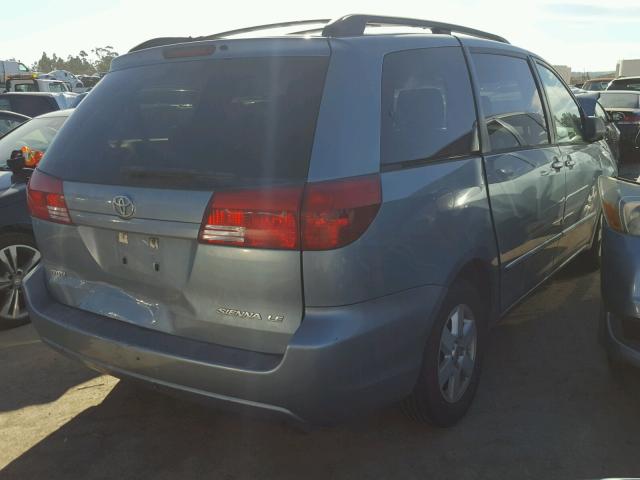 5TDZA23C05S273689 - 2005 TOYOTA SIENNA CE BLUE photo 4