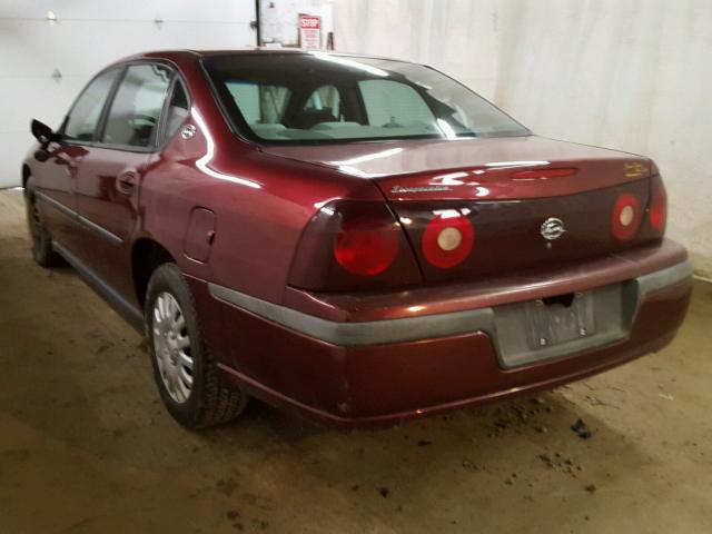 2G1WF55E919234860 - 2001 CHEVROLET IMPALA MAROON photo 3