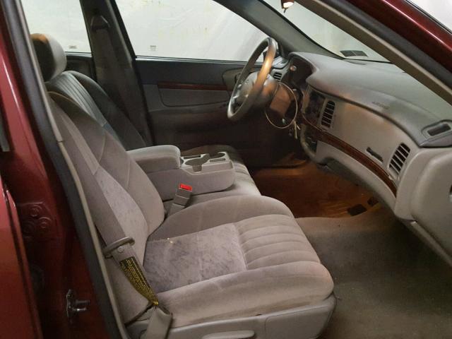 2G1WF55E919234860 - 2001 CHEVROLET IMPALA MAROON photo 5