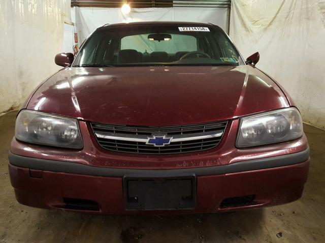 2G1WF55E919234860 - 2001 CHEVROLET IMPALA MAROON photo 9