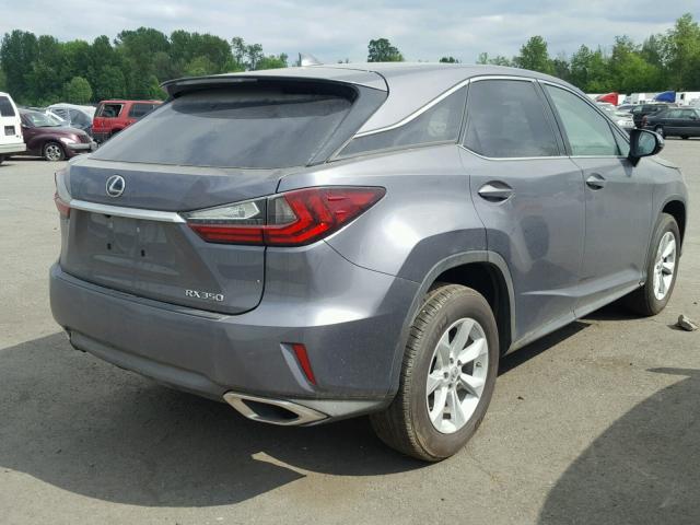 2T2BZMCA7GC023555 - 2016 LEXUS RX 350 GRAY photo 4