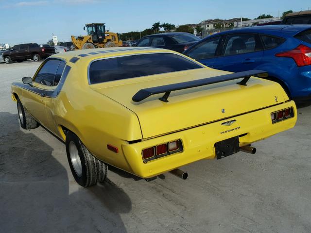 RH23G4G274907 - 1974 PLYMOUTH ROADRUNNER YELLOW photo 3