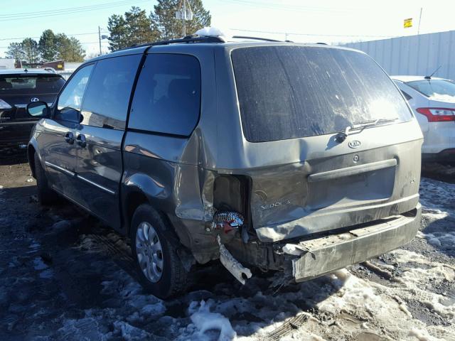 KNDUP132056645302 - 2005 KIA SEDONA EX GRAY photo 3