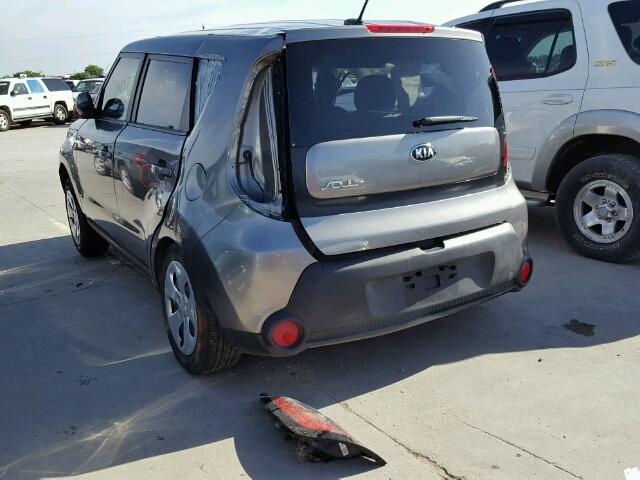 KNDJN2A20F7118289 - 2015 KIA SOUL GRAY photo 3