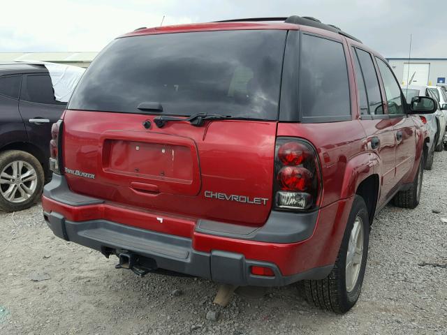 1GNDS13S332375072 - 2003 CHEVROLET TRAILBLAZE RED photo 4