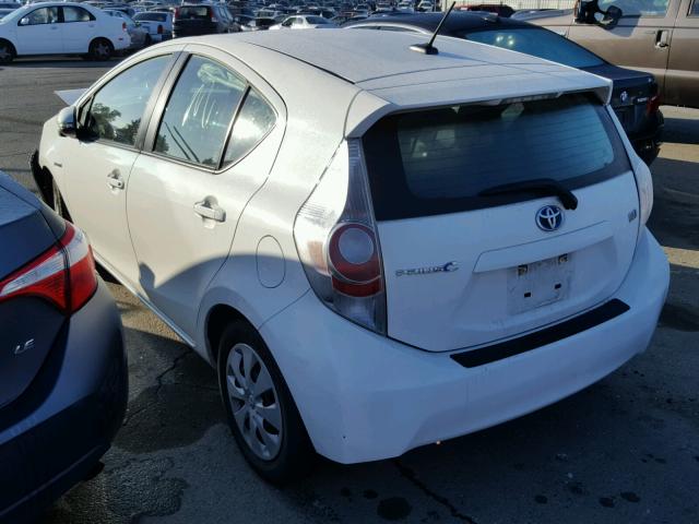 JTDKDTB3XD1036235 - 2013 TOYOTA PRIUS C WHITE photo 3