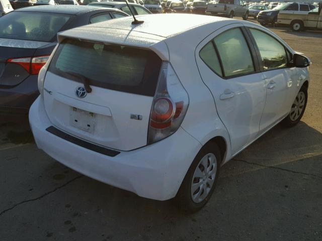 JTDKDTB3XD1036235 - 2013 TOYOTA PRIUS C WHITE photo 4