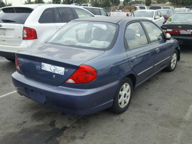 KNAFB121245303402 - 2004 KIA SPECTRA BA BLUE photo 4