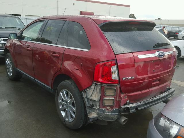 2FMDK3KC5DBB71184 - 2013 FORD EDGE LIMIT RED photo 3