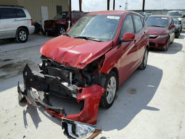 KMHCT5AE8EU183283 - 2014 HYUNDAI ACCENT GLS RED photo 2