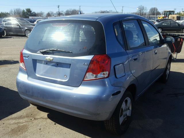KL1TD66647B737353 - 2007 CHEVROLET AVEO BASE Կապույտ լուսանկար 4