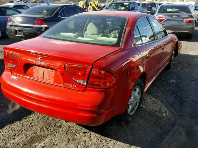 1G3NL52F64C136911 - 2004 OLDSMOBILE ALERO GL RED photo 4