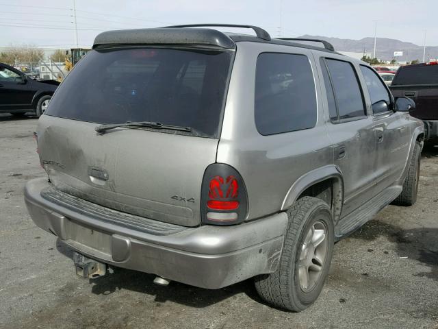 1B4HS28Z41F565598 - 2001 DODGE DURANGO GRAY photo 4